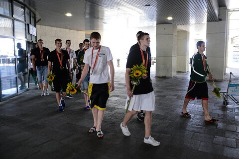 Pasaulio čempionate bronzą iškovojusios jaunių rinktinės sutikimas