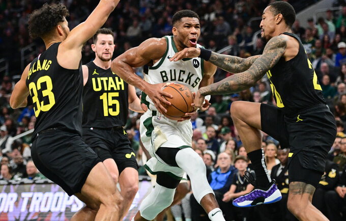 G.Antetokounmpo surinko galingą dvigubą dublį (Scanpix nuotr.)
