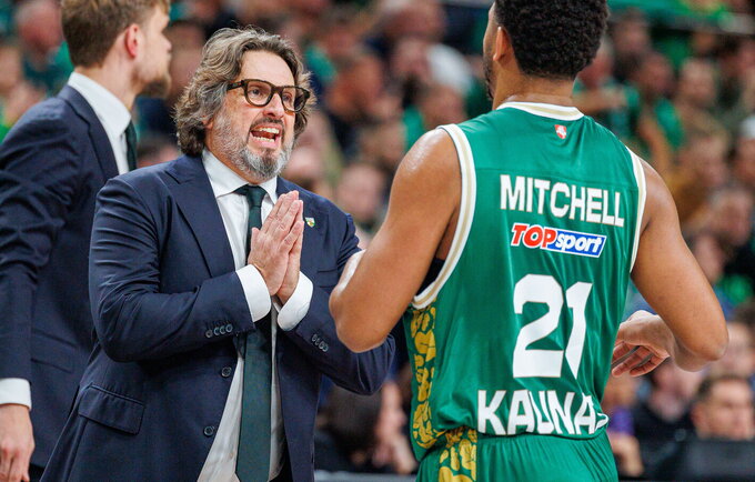 A.Trinchieri įvertino lemiamu metimu laimėtas rungtynes (BNS nuotr.)