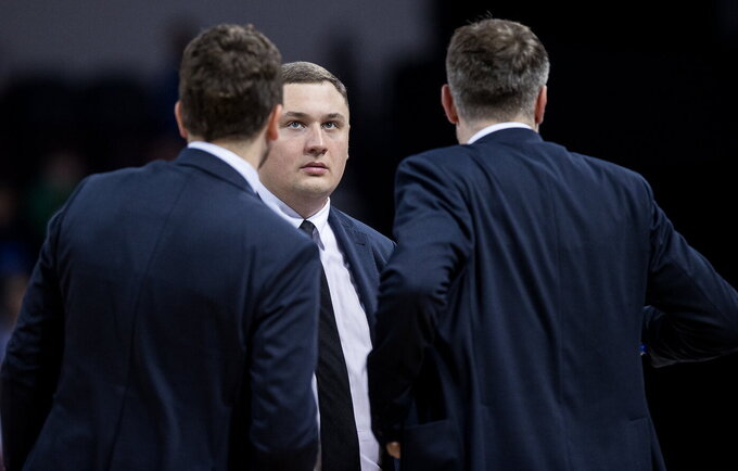 N.Pacevičius ir M.Leonavičius kalbėjo apie „vilkų“ reikalus („Betsafe-LKL“ nuotr.)