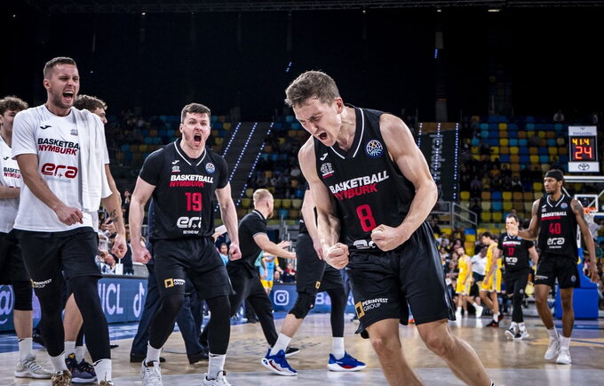 Nimburko komanda šventė pergalę (FIBA Europe nuotr.)