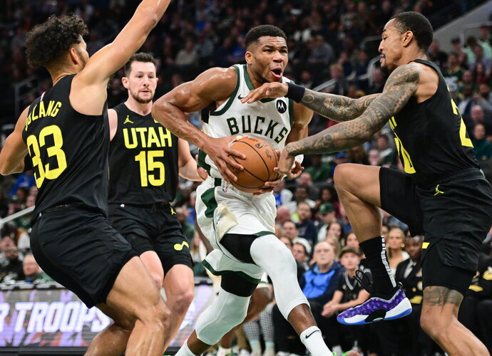 G.Antetokounmpo surinko galingą dvigubą dublį (Scanpix nuotr.)