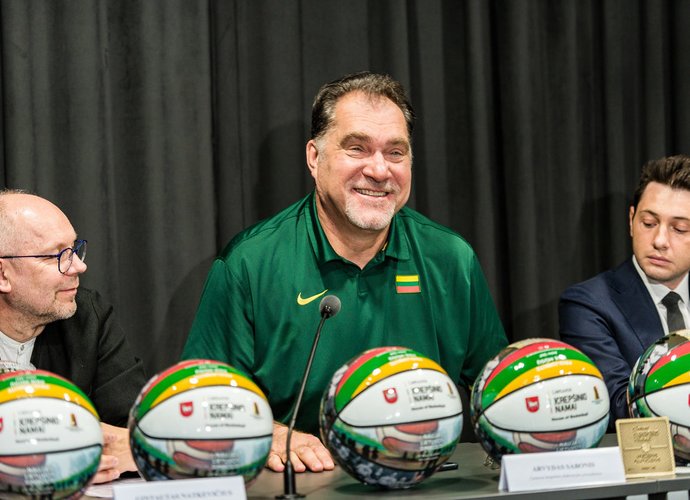 A.Sabonis pristatė būsimą projektą (Lino Žemgulio nuotr.)