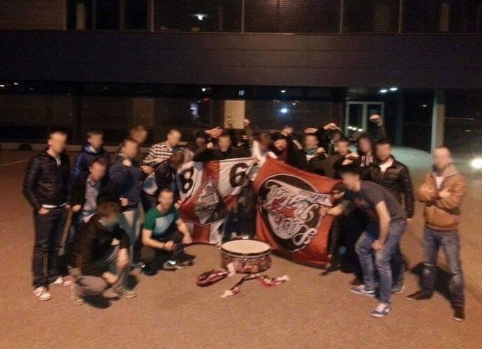 „Žalgirio“ sirgaliai atėmė iš vilniečių vėliavas ir būgną („Facebook“ nuotr.)