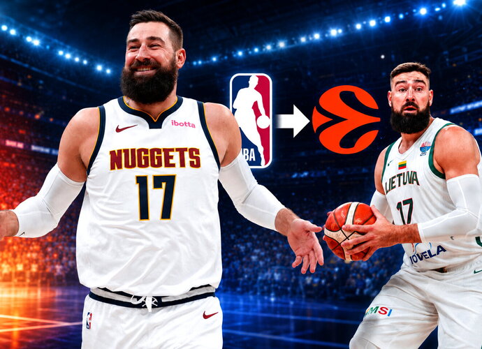 J.Valančiūnas šiuo metu yra tarp NBA ir Europos