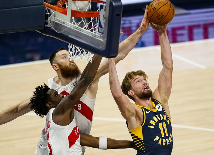 D.Sabonis po pirmo kėlinio daugiau ant parketo nepasirodė (Scanpix nuotr.)