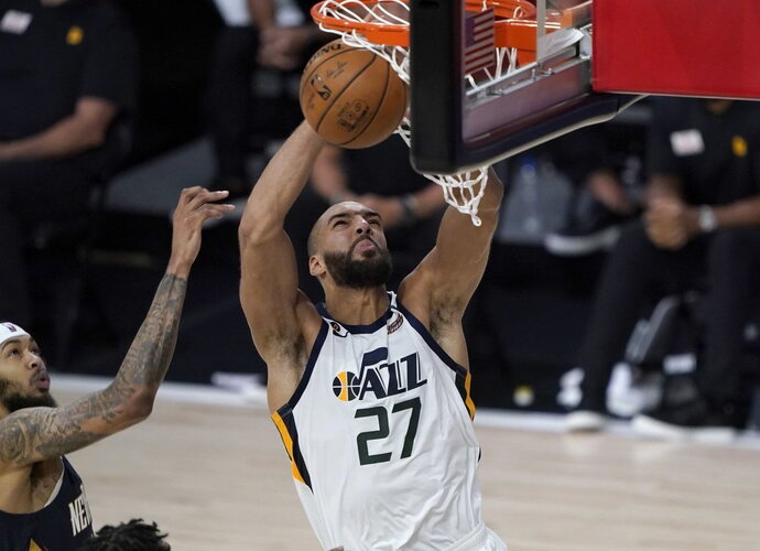 R.Gobertas buvo pirmasis, kam NBA nustatytas koronavirusas (Scanpix nuotr.)
